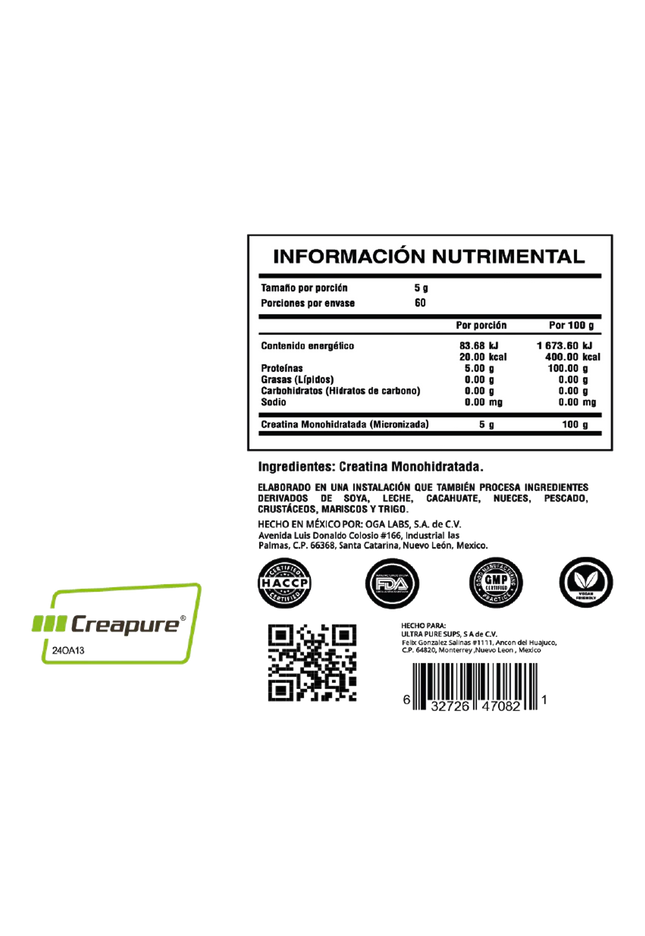 100% CREATINE I CREAPURE I 300gr